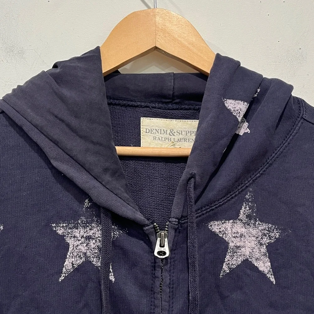 Ralph Lauren Denim & Supply Vintage US Stars Pattern Hoodie Sweatshirt XL - Picture 2 of 13